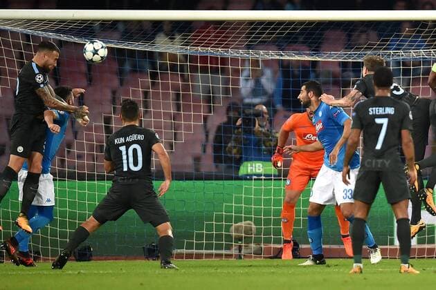 Gol Nicolas Otamendi Manchester Goal celebration 1-1 Napoli 01-11-2017 Stadio San Paolo Calcio Uefa Champions League 2017 2018 Group F Napoli - Manchester City Foto Andrea Staccioli Insidefoto andreaxstaccioli