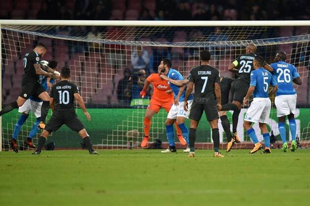 Gol Nicolas Otamendi Manchester Goal celebration 1-1 Napoli 01-11-2017 Stadio San Paolo Calcio Uefa Champions League 2017 2018 Group F Napoli - Manchester City Foto Andrea Staccioli Insidefoto andreaxstaccioli