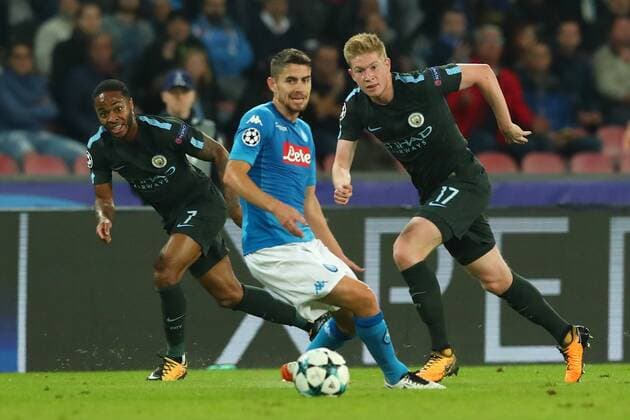 Jorge Luiz Frello Jorginho Napoli e Kevin De Bruyne Manchester City Napoli 01-11-2017 Stadio San Paolo Football Calcio UEFA Champions League 2017 2018 Napoli - Manchester City Group F Foto Cesare Purini Insidefoto cesarexpurini