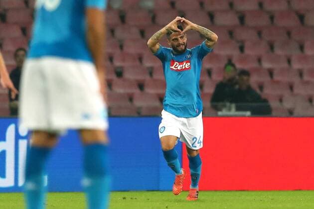Bilder des Tages - SPORT Esultanza dopo il gol di Lorenzo Insigne Napoli goal celebration Napoli 01-11-2017 Stadio San Paolo Football Calcio UEFA Champions League 2017 2018 Napoli - Manchester City Group F Foto Cesare Purini Insidefoto cesarexpurini