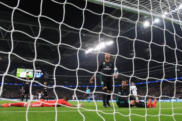1st November 2017, Wembley Stadium, London, England; UEFA Champions League, Tottenham Hotspur versus Real Madrid; A dejected Sergio Ramos of Real Madrid after Dele Alli of Tottenham Hotspur scores making it 1-0  ActionPlus11946901