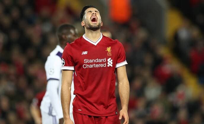Football - 2017 2018 UEFA Champions League - Group E: Liverpool vs. NK Maribor Emre Can of Liverpool at Anfield. COLORSPORT LYNNE CAMERON 