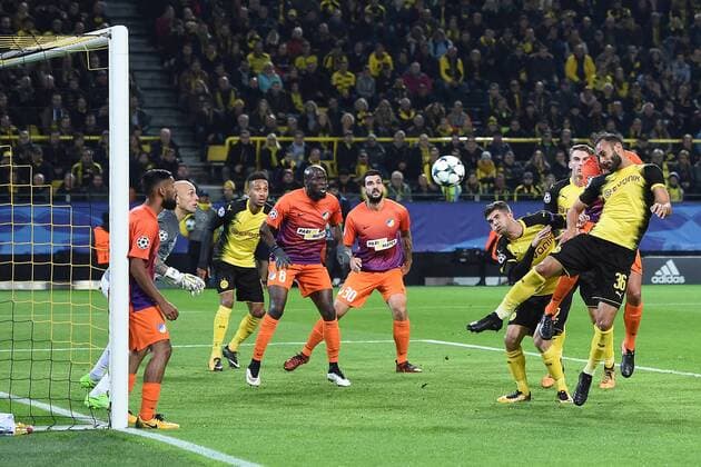 Football Champions League group stage Borussia Dortmund APOEL Nicosia on 01 11 2017 in Signal Iduna Park in Dortmund header by Ömer Toprak Dortmund right xRx