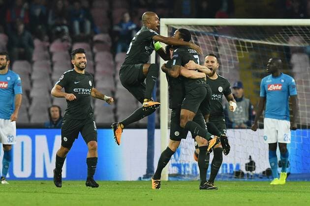 As Napoli 01 11 2017 - Champions League Napoli-Manchester City foto Antonello Sammarco Image nella foto: esultanza gol John Stones 