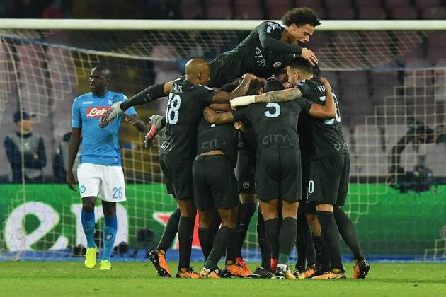 As Napoli 01 11 2017 - Champions League Napoli-Manchester City foto Antonello Sammarco Image nella foto: esultanza gol John Stones 