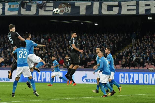 Gol John Stones Manchester 1-2 Goal celebration Napoli 01-11-2017 Stadio San Paolo Calcio Uefa Champions League 2017 2018 Group F Napoli - Manchester City Foto Andrea Staccioli Insidefoto andreaxstaccioli