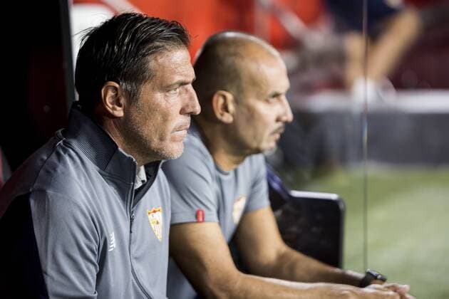 November 1, 2017 - Seville, Spain - Eduardo Berizzo, head coach of Sevilla, before the UEFA Champions League Group E soccer match between Sevilla FC and Spartak Moskva at Estadio Ramon Sanchez Pizjuan Soccer 2017 - Sevilla FC vs Spartak Moskva - ZUMAa142 20171101_zap_a142_017 Copyright: xDanielxGonzalezxAcunax
