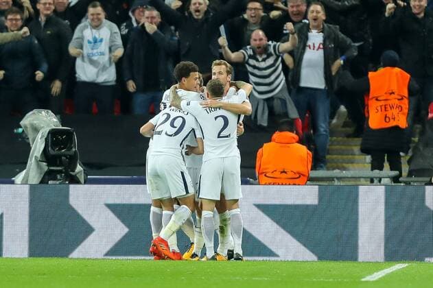 London England 01 11 2017 UEFA Champions League 2017 18 Season Group Stage Group H 4 Gameday Tottenham Hotspur Real Madrid Goal to 3 0 Goal Scorer Christian Eriksen THS is rejoiced by DeFodi048