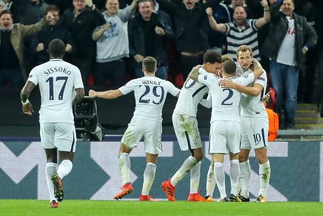 London England 01 11 2017 UEFA Champions League 2017 18 Season Group Stage Group H 4 Gameday Tottenham Hotspur Real Madrid Goal to 3 0 Goal Scorer Christian Eriksen THS is rejoiced by DeFodi048