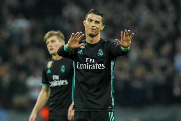 London England 01 11 2017 UEFA Champions League 2017 18 Season Group Stage Group H 4 Matchday Tottenham Hotspur Real Madrid Cristiano Ronaldo Real Madrid gestures DeFodi048