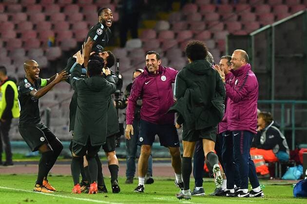 As Napoli 01 11 2017 - Champions League Napoli-Manchester City foto Antonello Sammarco Image nella foto: esultanza gol Raheem Sterling 