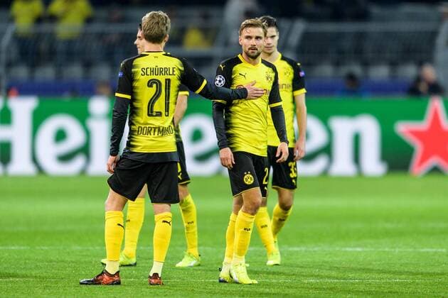 Andre Schuerrle Borussia Dortmund 21 Marcel Schmelzer Borussia Dortmund 29 and Julian Weigl Borussia Dortmund 33 in the Champions League match between Borussia Dortmund and Apoel FC on 01 11 2017 Dortmund Copyright: xSchuelerx xEibnerx-xPressefotox EP_EER