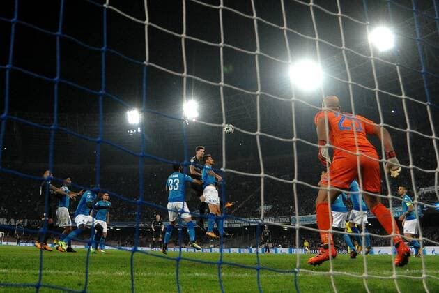 Gol John Stones Manchester 1-2 Goal celebration Napoli 01-11-2017 Stadio San Paolo Calcio Uefa Champions League 2017 2018 Group F Napoli - Manchester City Foto Andrea Staccioli Insidefoto andreaxstaccioli