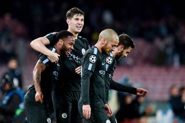 Raheem Sterling of Manchester City celebrates scoring fourth goal during the UEFA Champions League group F match between Napoli and Manchester City at Stadio San Paolo, Naples, Italy on 1 November 2017. Copyright: xGiuseppexMaffiax 17480098