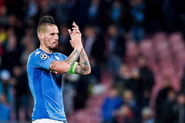 Marek Hamsik of Napoli during the UEFA Champions League group F match between Napoli and Manchester City at Stadio San Paolo Naples Italy on 1 November 2017 Photo by Giuseppe Maffia  xGiuseppexMaffiax xUKSPx AFP7x xNapolixvxManchesterxCity,xItaly,xNovx1thx2017x