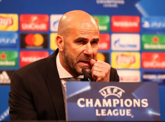 Wednesday 01 11 2017 Season 2017 2018 UEFA Champions League 4 Matchday in Dortmund Signal Iduna Park BVB 09 Borussia Dortmund Apoel Nicosia Peter Bosz Coach BVB at the subsequent press conference scratching his beard