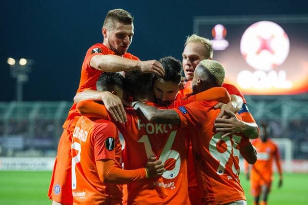 SOCCER - UEFA EL, Rijeka vs A.Wien RIJEKA,CROATIA,02.NOV.17 - SOCCER - UEFA Europa League, group stage, HNK Rijeka vs FK Austria Wien. Image shows the rejoicing of Austria Wien. GEPAxpictures xMaticxKlansek