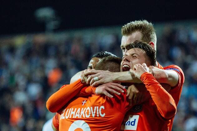 SOCCER - UEFA EL, Rijeka vs A.Wien RIJEKA,CROATIA,02.NOV.17 - SOCCER - UEFA Europa League, group stage, HNK Rijeka vs FK Austria Wien. Image shows the rejoicing of Dominik Prokop (A.Wien). GEPAxpictures xMaticxKlansek