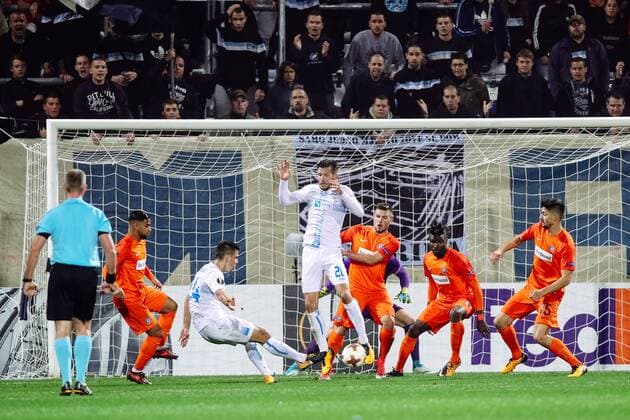 SOCCER - UEFA EL, Rijeka vs A.Wien RIJEKA,CROATIA,02.NOV.17 - SOCCER - UEFA Europa League, group stage, HNK Rijeka vs FK Austria Wien. Image shows Domagoj Pavicic (Rijeka) and Alexander Gorgon (Rijeka). GEPAxpictures xMaticxKlansek