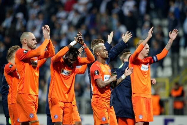 SOCCER - UEFA EL, Rijeka vs A.Wien RIJEKA,CROATIA,02.NOV.17 - SOCCER - UEFA Europa League, group stage, HNK Rijeka vs FK Austria Wien. Image shows the rejoicing of Austria Wien. GEPAxpictures xMaticxKlansek