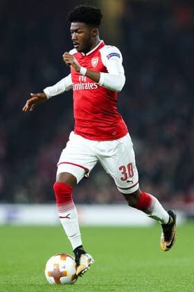 Ainsley Maitland-Niles of Arsenal during the UEFA Europa League Group H match at the Emirates Stadium, London. Picture date: 2nd November 2017.Pic credit should read: Charlie Forgham-Bailey Sportimage EDITORIAL USE ONLY. No use with unauthorised audio, video, data, fixture lists, club league logos or live services. Online in-match use limited to 120 images, no video emulation. No use in betting, games or single club league player publications.