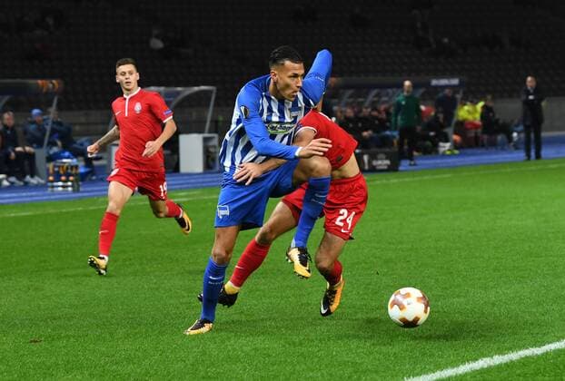 Soccer Men Season 2017 2018 UEFA Europa League Group J 4 Gameday Hertha BSC Sorja Luhansk v Davie Selke Hertha BSC Dmytro Grechyshkin Sorja Luhansk 02 11 2017 Copyright: xMatthiasxKochx