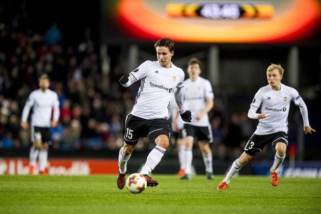 171102 Anders Trondsen and Birger Meling of Rosenborg during the UEFA Europa League match between Rosenborg and FK Zenit St. Petersburg on November 2, 2017 in Trondheim. Photo: Jon Olav Nesvold BILDBYRN kod JE 160066  Copyright: JONxOLAVxNESVOLD BB171102ZX001
