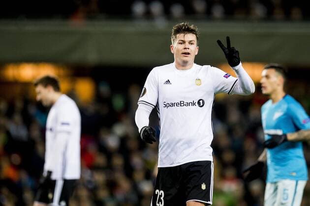 171102 Pal Andre Helland of Rosenborg during the UEFA Europa League match between Rosenborg and FK Zenit St. Petersburg on November 2, 2017 in Trondheim. Photo: Jon Olav Nesvold BILDBYRN kod JE 160066  Copyright: JONxOLAVxNESVOLD BB171102ZA002