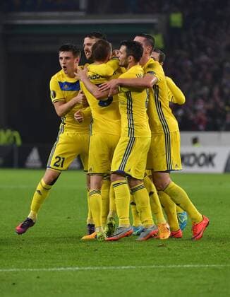02 11 2017 xjpx Football Europa League 1 FC Koeln BATE Baryssau emspor v l Borisovs goal following a 1-1 equalizer by Nemanja Milunovic Borisov Koeln