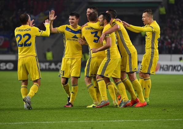 02 11 2017 xjpx Football Europa League 1 FC Koeln BATE Baryssau emspor v l Borisovs goal following a 1-1 equalizer by Nemanja Milunovic Borisov Koeln