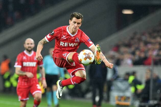 Football Men UEFA Europa Cup Season 2017 2018 FC Koeln vs. BATE Borisov 02 11 2017 Rheinenergiestadion Cologne Simon Zoller FC Koeln Action Single image