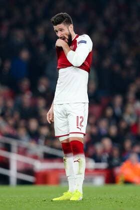 Olivier Giroud of Arsenal during the UEFA Europa League Group H match at the Emirates Stadium, London. Picture date: 2nd November 2017.Pic credit should read: Charlie Forgham-Bailey Sportimage EDITORIAL USE ONLY. No use with unauthorised audio, video, data, fixture lists, club league logos or live services. Online in-match use limited to 120 images, no video emulation. No use in betting, games or single club league player publications.