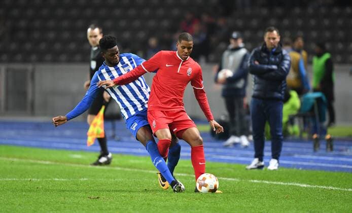 Soccer Men Season 2017 2018 UEFA Europa League Group J 4 Round Hertha BSC Sorja Luhansk v Jordan Torunarigha Hertha BSC Iury Sorja Luhansk 02 11 2017 Copyright: xMatthiasxKochx
