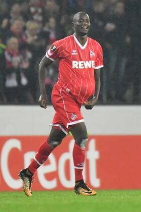 GER 1 FC Köln GER vs BATE Borisov BLR 02 11 2017 RheinEnergieSTADION Cologne Europe Leaque Group Stage 4 Gameday GER 1 FC Köln GER vs BATE Borisov BLR pictured Sehrou Guirassy 19 1 FC Koeln is pleased with his goal put the ball into the jersey with Simon Zoller 11 1. FC Cologne nordphotox xMeuter nordphoto 00351