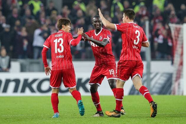 Yuya Osako FC Koeln 13 scored the 2-2 equalizer Sehrou Guirassy FC Koeln 19 Dominique Heintz FC Koeln 3 1 FC Koeln BATE Borisov Koeln Copyright: xEIBNER BenjaminxHornx EP_BHN