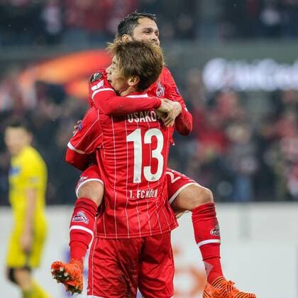 Yuya Osako FC Koeln 13 score 4 2 1 FC Koeln BATE Borisov Koeln Copyright: xEIBNER BenjaminxHornx EP_BHN