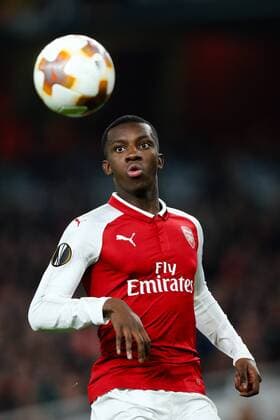 Eddie Nketiah of Arsenal during the UEFA Europa League Group H match at the Emirates Stadium, London. Picture date: 2nd November 2017.Pic credit should read: Charlie Forgham-Bailey Sportimage EDITORIAL USE ONLY. No use with unauthorised audio, video, data, fixture lists, club league logos or live services. Online in-match use limited to 120 images, no video emulation. No use in betting, games or single club league player publications.