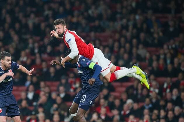 Olivier Giroud (Arsenal), NOVEMBER 2, 2017 - Football Soccer : Olivier Giroud of Arsenal during the UEFA Europa League Group Stage match between Arsenal and Red Star Belgrade at Emirates Stadium in London, England. Noxthirdxpartyxsales  (mdga017398)