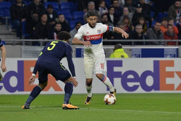 Nabil Fekir lyon vs Ashley Williams everton FOOTBALL Lyon vs Everton Ligue Europa Phase de goupe 02 11 2017 FredericChambert Panoramic 