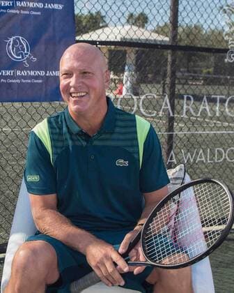November 3, 2017 - Boca Raton, Florida, US - LUKE JENSEN, Tennis Coach and ambidextrous former tennis pro, at the Boca Raton Resort & Club prior to the 2017 Chris Evert Raymond James Pro Celebrity Tennis Classic. Chris Evert Charities has raised more than $23 million in an ongoing campaign for Florida s most at-risk children. 2017 Chris Evert Pro Celebrity Ternnis Classic - ZUMAd84_ 20171103_zaf_d84_003 Copyright: xArnoldxDrapkinx
