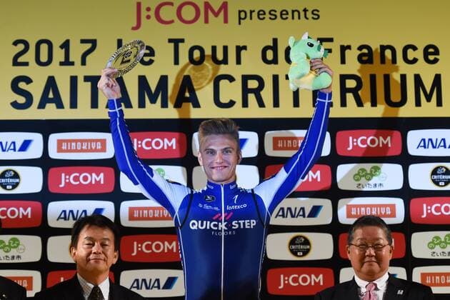 November 4, 2017 - Saitama, Japan - Marcel Kittel (Quick Step Floors) celebrates his win in the SPRINT Race during the 5th edition of TDF Saitama Criterium 2017 - Sprint Race..On Saturday, 4 November 2017, in Saitama, Japan. Mark Cavendish wins the 5th Saitama Criterium main race  - ZUMAn230 20171104_zaa_n230_017 Copyright: xArturxWidakx