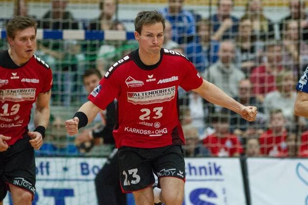 Torjubel Jens Wiese 23 HSG Nordhorn Lingen Bergischer HC vs HSG Nordhorn Lingen Handball 2 Bundesliga 04 11 17 Solingen NRW Germany Klingenhalle Copyright: xcdnx