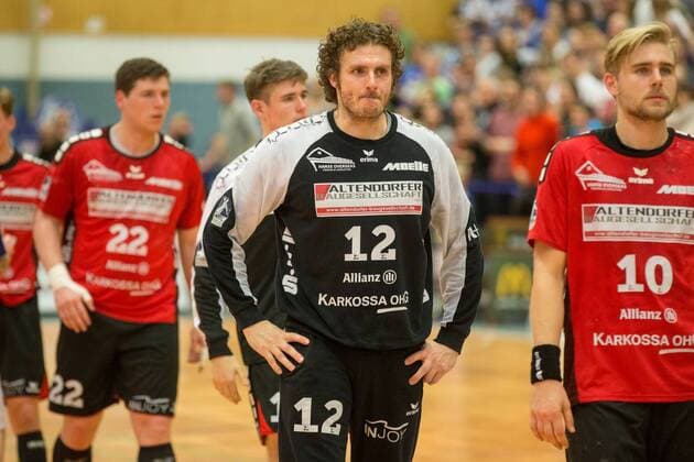 Björn Buhrmester 12 TW HSG Nordhorn Lingen disappointed after losing in Solingen at Bergisch HC Bergischer HC vs HSG Nordhorn Lingen Handball 2 Bundesliga 04 11 17 Solingen NRW Germany Klingenhalle Copyright: xcdnx