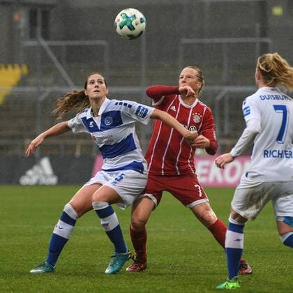 Pia Rijsdijk Duisburg 25 Melanie Behringer FC Bayern Munich FCB 7 duel duel tackle Dynamics Action Action Football Allianz Women Bundesliga FC Bayern Munich MSV Duisburg xslx