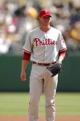 November 7, 2017 - FILE - HARRY LEROY HALLADAY III (born May 14, 1977 died November 7, 2017). He was flying his Icon A5, a two-person, single engine amphibian plane when the plane went down in the Gulf of Mexico. Nicknamed Doc , was an American professional baseball player who pitched in Major League Baseball MLB Baseball Herren USA for the Toronto Blue Jays and Philadelphia Phillies between 1998 and 2013. His nickname was a reference to Wild West gunslinger Doc Holliday. Pictured: APR 5th, 2012: Roy Halladay 34 in action during the Philadelphia Phillies vs Pittsburgh Pirates game in Pittsburgh at PNC Park. Roy Halladay 1977 - 2017 MLB Pitcher - ZUMAcp5_ 20171107_sha_cp5_271 Copyright: xJasonxPohuskix