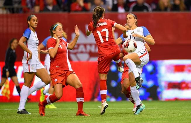 November 9, 2017 - Vancouver, Canada - Vancouver, Canada - Thursday November 09, 2017: Jessie Fleming, Alex Morgan during an International Friendly Länderspiel match between the Women s National teams of the United States (USA) and Canada (CAN) at BC Place. Jessie Fleming, Alex Morgan - ZUMAt139 20171109_zaa_t139_021 Copyright: xBradxSmithx