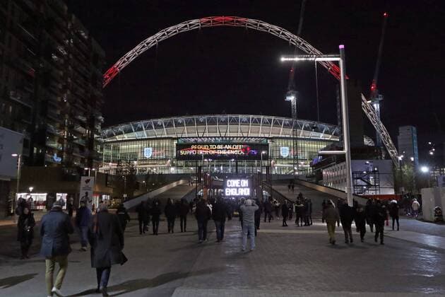 Fans on their way to Wembley Stadium 10 11 2017 England vs Germany Friendly Match Wembley Stadium
