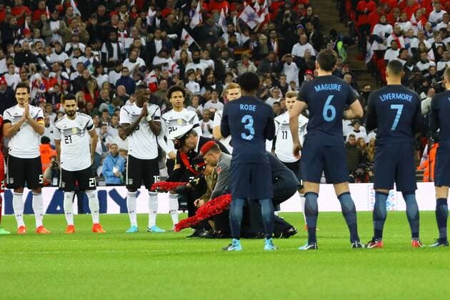 Minute of silence for the English Memorial Day 10 11 2017 England vs Germany Friendly Match Wembley Stadium