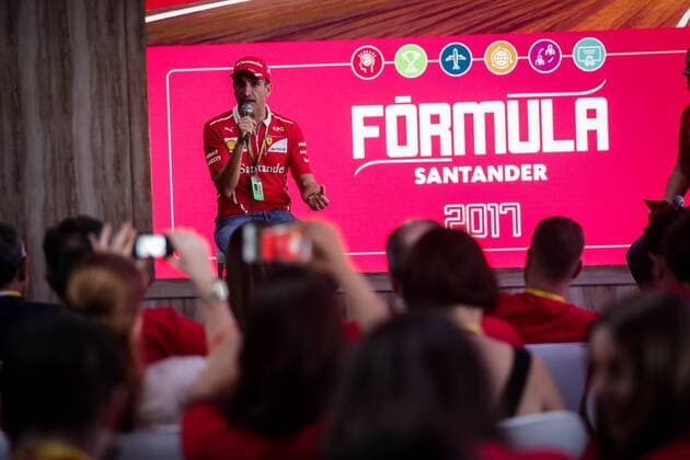 Spanish driver Marc Gene participates in an event of the Santander Bank to present the winners of the contest Formula Santander in which 100 students were awarded grants for a study exchange at the Interlagos racetrack in Sao Paulo, Brazil, 10 November 2017. First free practice of Brazil s Formula One Grand Prix !ACHTUNG: NUR REDAKTIONELLE NUTZUNG!  Copyright: xFernandoxBizerraxJrx SAO024 20171110-636459462299586421