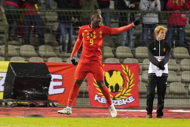 Fußball, Belgien - Mexiko Belgium s Romelu Lukaku celebrates after scoring during a friendly soccer game between Belgian national team Nationalteam Red Devils and Mexico, Friday 10 November 2017, in Brugge. BRUNOxFAHY  x05198074x